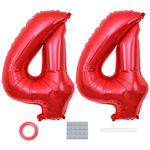Red Number 4 Foil Balloons 40 Inch Prom Party Decoration 2 Pack