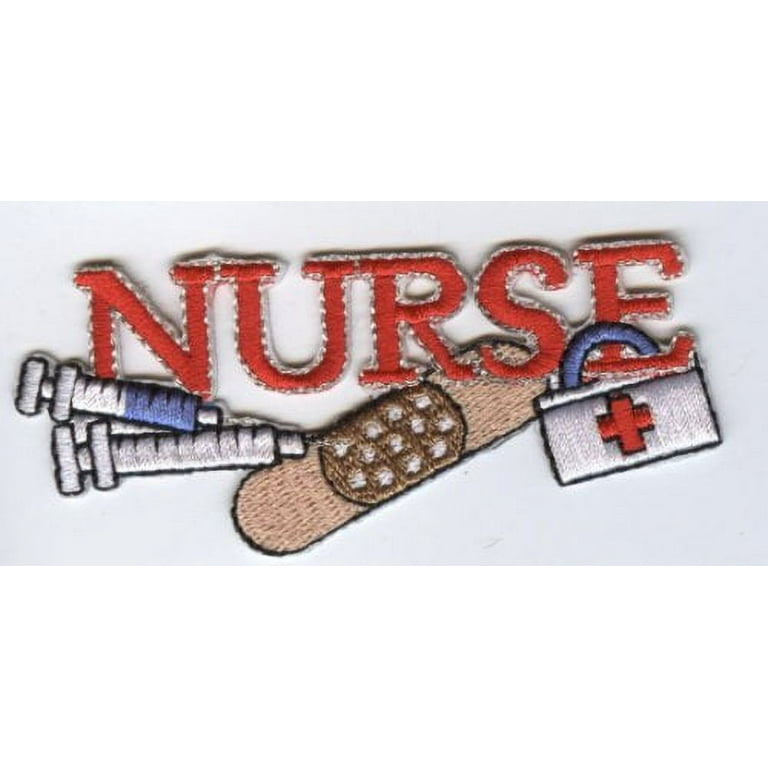 Red Nurse - Needle, Bandaid, Medical First Aid Kit - Iron On
