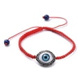 thumbnail image 1 of Red Nylon Thread Braided Bracelet Evil Eye Beads Turquoise Adjustable Z125, 1 of 4