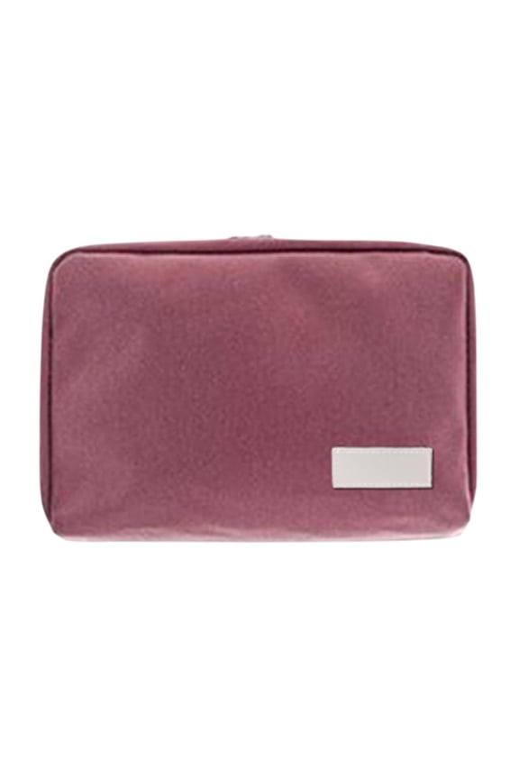 Red Nylon Travel Organizer Pouch Multi Functional Zipper Wallet For Passport Tickets Cards Cash Cosmetics 7.09X4.53X2.17Inch Unisex Storage Bag