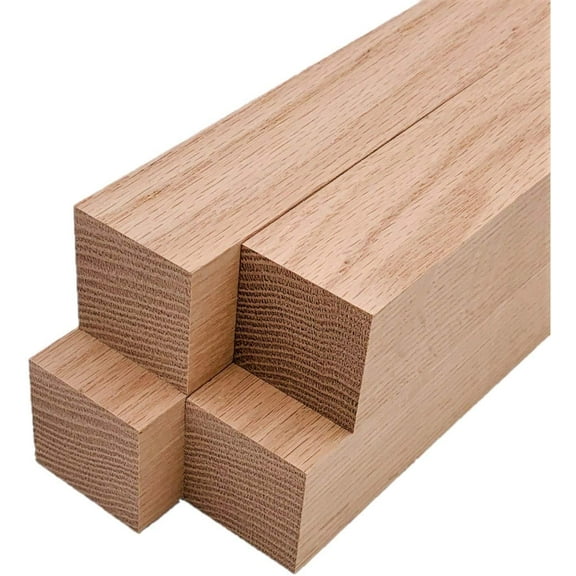 Barrington Hardwoods Red Oak Lumber Square Turning Blanks, 2" x 2", 4 Pieces