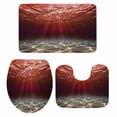 thumbnail image 1 of Red Ocean Bathroom Rugs Set Underwater World Clear Water Ripple Sunlight Non Slip Absorbent Soft Bath Mats 3 Piece Set with Bathroom Rug, U-Shaped Floor Mat, Toilet Seat Cover Large Size, 1 of 9