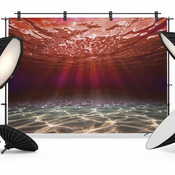 Red Ocean Photography Backdrop 7x5FT, Underwater World Clear Water Ripple Sunlight Photo Backdrops, Background for Photography Studio Photo Studio Background, Back Drop for Photoshoot