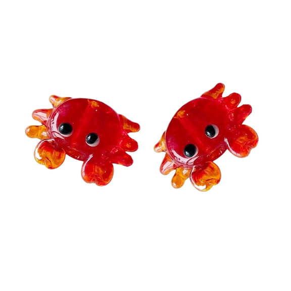 Red Ocean Theme Charms Lobster/Crabs Glass Beads Handmade Craft Components Lightweight Decorations for Bracelet