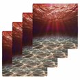 thumbnail image 1 of Red Ocean Waves Kitchen Dish Towels for Drying Dishes Set of 4, Summer Beach Coastal Abstract Waffle Weave Microfiber Hand Tea Bathroom Towels Quick Dry & Absorbent Towel 12x12, 1 of 7