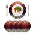thumbnail image 1 of Red Ocean Waves Round 15 Inch Placemats Set of 4, Summer Beach Coastal Abstract HeatResistant Non Slip Place Mats for Dining Table, Wipeable Braided Kitchen Table Mats for Housewarming, 1 of 9