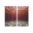 thumbnail image 1 of Red Ocean Waves Sheer Curtains 54 Inch Length 2 Panels Set for Living Room/Bedroom, Summer Beach Coastal Abstract Kitchen Curtains Grommet Semi-Sheer Curtains Drapes Voile Window Treatments 42"x54"x2, 1 of 7