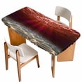 thumbnail image 1 of Red Ocean Waves Table Cloths for 4 Foot Rectangle Tables, Summer Beach Coastal Abstract Patio Waterproof Elastic Fitted Tablecloths, Washable Rectangular Table Cover for Camping, 1 of 8