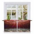 thumbnail image 1 of Red Ocean Waves Tier Curtains 24 Inch Length, Summer Beach Coastal Abstract Cafe Short Curtains for Bathroom Over Sink, Small Kitchen Curtain Light Filtering Tiered Drapes 2 Panels 27.5"Wx24"L, 1 of 8
