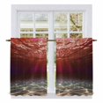 thumbnail image 1 of Red Ocean Waves Tier Curtains 54 Inch Length, Summer Beach Coastal Abstract Cafe Short Curtains for Bathroom Over Sink, Small Kitchen Curtain Light Filtering Tiered Drapes 2 Panels 27.5"Wx54"L, 1 of 8