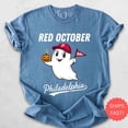 thumbnail image 1 of Red October Halloween Ghost Comfort Colors T-Shirt, Philadelphia T-Shirt, Spooky Baseball Halloween Shirt, Halloween Ghost Philadelphia Tee, 1 of 2