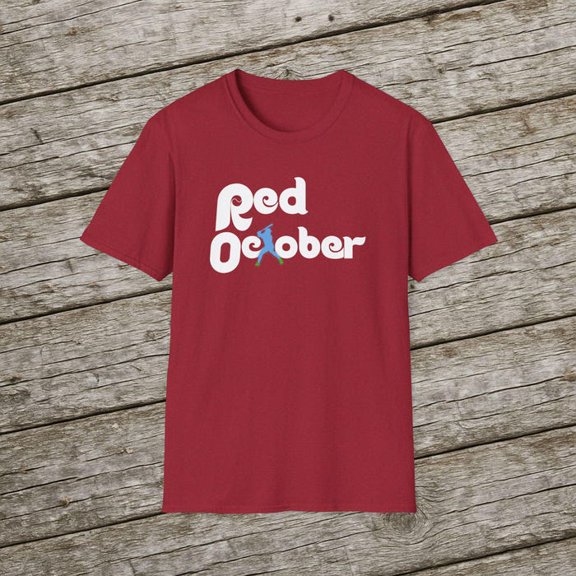 Red October Harper Silhouette Philly Baseball Softstyle T-Shirt - Red