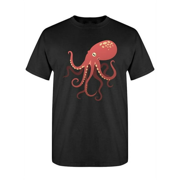 Red Octopus Cartoon Design T-Shirt Women -Image by Shutterstock, Female x-Large