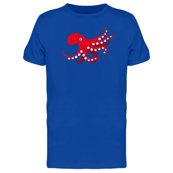 Red Octopus Cartoon T-Shirt Men -Image by Shutterstock, Male Large