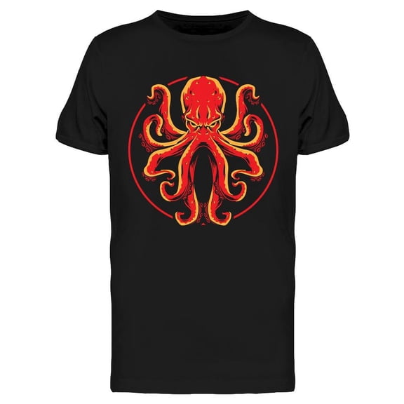 Red Octopus Logo T-Shirt Men -Image by Shutterstock, Male 3X-Large