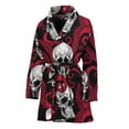 thumbnail image 1 of Red Octopus Skull Pattern Women Bathrobe One Size Univeral Fits, Skull Lover Gifts Fashion Lightweight Plush Fleece Long Robe For Women, 1 of 3
