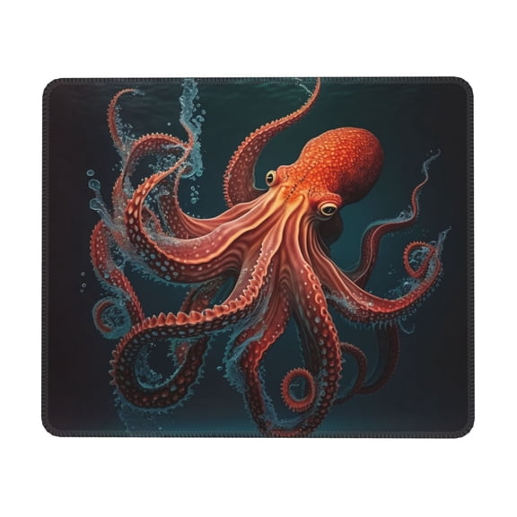 Red Octopus Tentacles Art Mouse Pad Non-Slip Rubber Gaming Mousepad Rectangle for Computers Laptop 10 x 12 inch