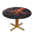thumbnail image 1 of Red Octopus Tentacles Art Round Fitted Tablecloth Elastic Edged Table Cloth Waterproof Table Cover 54in, 1 of 7