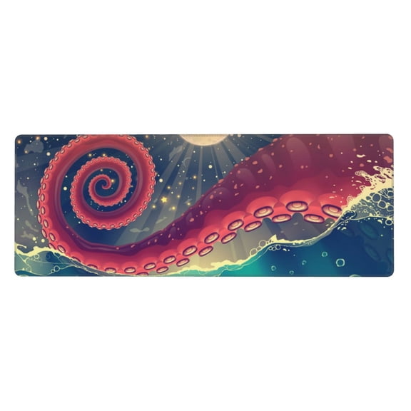 Red Octopus Tentacles Predator Fish Mouse Pad Extended Large Gaming Mousepad Non-Slip Rubber Big Keyboard Desk Mat 31.5 X 11.8 Inch