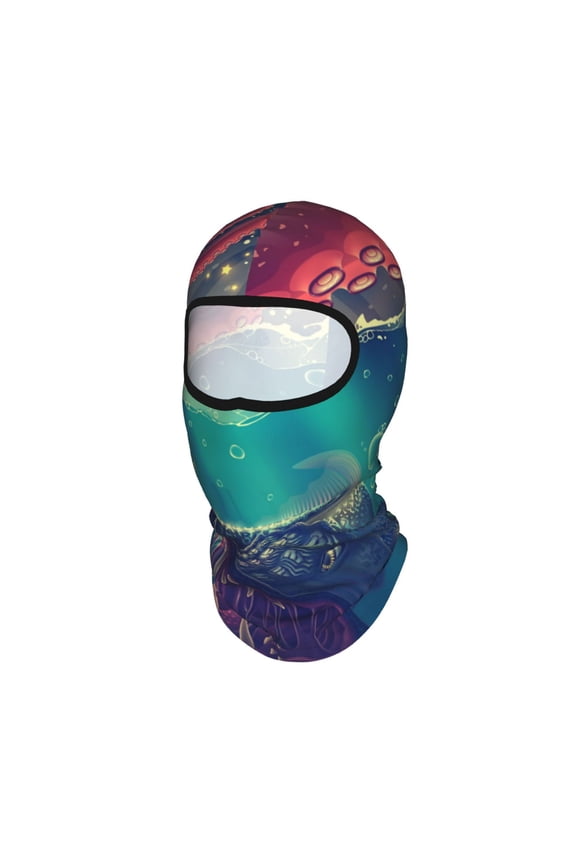Red Octopus Tentacles Predator Fish Unisex Balaclava Ski Mask Full Face Cover for Cold Weather & UV Protection, Breathable Cooling Helmet Liner