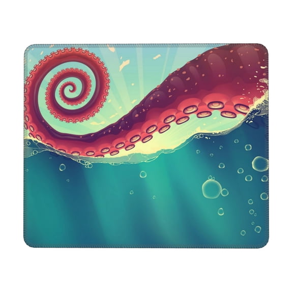 Red Octopus Tentacles Sea Water Mouse Pad Non-Slip Rubber Gaming Mousepad Rectangle for Computers Laptop 10 x 12 inch