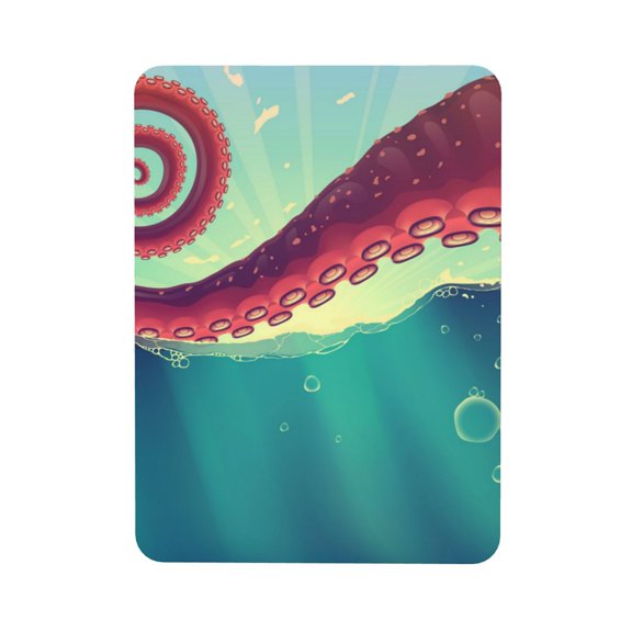 Red Octopus Tentacles Sea Water Rectangular Refrigerator Magnet, Soft Magnetic Fridge Magnet for Home, Office, Locker Decor