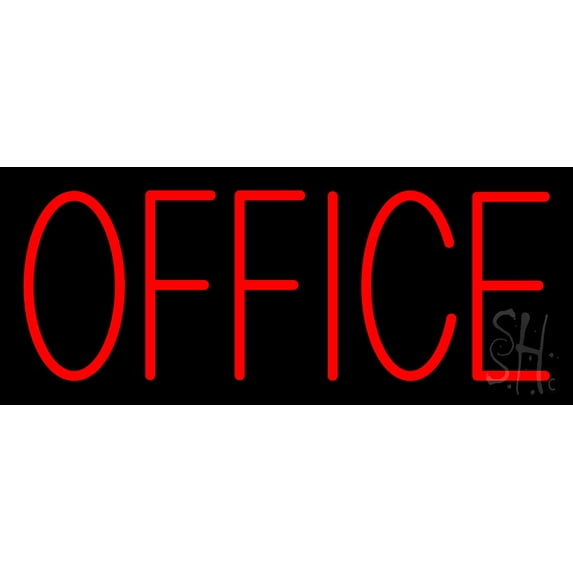 Red Office LED Neon Sign 6 x 15 - inches, Black Square Cut Acrylic Backing, with Dimmer - Bright and Premium built indoor LED Neon Sign for Defence Force.