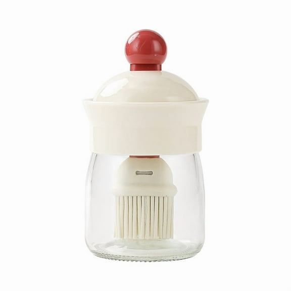 Red Oil Dispenser Bottle With Silicone Brush 250Ml Kitchen Olive Oil Container Cooking Tool Non Drip Pourer Food Grade Basting Applicator For Grilling Baking And Frying