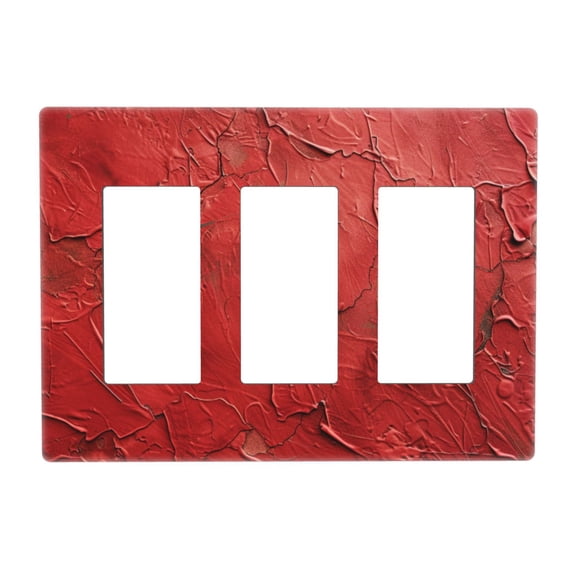 Red Oil Pattern 3 Gang Toggle Light Switch Cover Decorative Switch Plates and Outlet Covers Wall Plates for Electrical Kitchen Home Office Art Decor