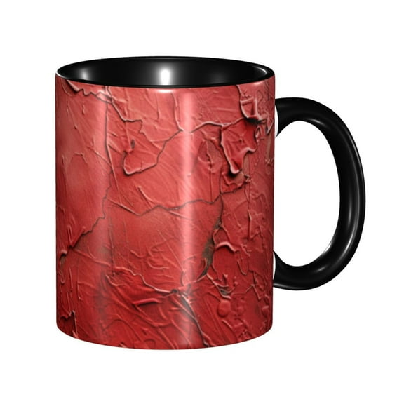 Red Oil Pattern Coffee Mug Fun Custom Ceramic Mugs 11oz Black