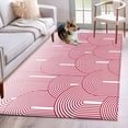 thumbnail image 1 of Red Ombre 3'x5' Washable Rug, Farmhouse Stripes Modern Abstract Art Non-Slip Area Rugs for Entryway Kitchen Classroom, StainResistant Dorm Throw Carpet, Low Pile Soft Indoor Floor Mat, 1 of 9