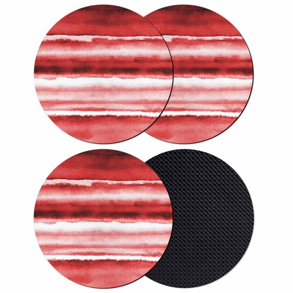 Red Ombre Coasters Set of 4, Absorbent Coasters for Drinks, Modern Abstract Art Farmhouse Coaster for Desk Coffee Table Protection, Home Decor House Warming Gifts 4"