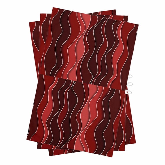 Red Ombre Kitchen Towels Set of 3, Water Absorbent Dish Towel, Abstract Art Moire Ocean Waves Decorative Hand Towels - Quick Drying Cloth for Cooking Baking, 18x28 Inch
