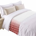 thumbnail image 1 of Red Ombre Morocco Bed Runner for Cal King Size Bed, Modern Geometric Wave Lines Abstract Soft Bedding Scarf Bedding Protector Slipcover Sofa Throw for Bedroom Hotel Guesthouse, 1 of 8