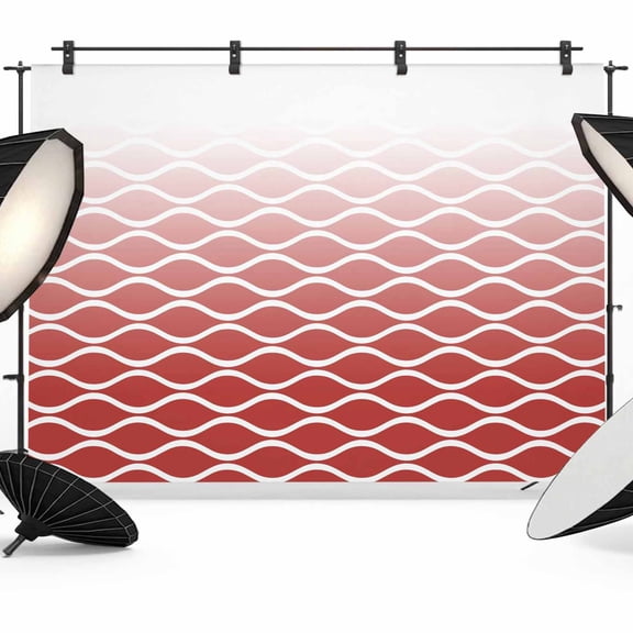 Red Ombre Morocco Photography Backdrop 7x5FT, Modern Geometric Wave Lines Abstract Photo Backdrops, Background for Photography Studio Photo Studio Background, Back Drop for Photoshoot