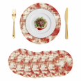 thumbnail image 1 of Red Ombre Round 15 Inch Placemats Set of 6, Gradient Abstract Art Vintage HeatResistant Non Slip Place Mats for Dining Table, Wipeable Braided Kitchen Table Mats for Housewarming, 1 of 9