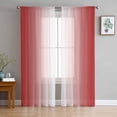 thumbnail image 1 of Red Ombre Semi Sheer Curtains 72 Inch Length 2 Panels Set, Red White Gradient Modern Abstract Art Sheer Kitchen Curtain Privacy Voile Window Curtain for Living Room Bedroom Rod Pocket Drapes, 1 of 7