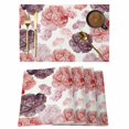 thumbnail image 1 of Red Ombre Spring Floral Placemats Set of 8, Summer Botanical Flowers Placemats for Dining Table, Place Mats for Kitchen Tabletop, Waterproof Wipeable Dining Table Mats Set, 1 of 9