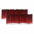 thumbnail image 1 of Red Ombre Stripes Valances for Windows, Decorative Rod Pocket Window Valance Curtains, Modern Abstract Sea Waves Aesthetic Short Curtain Drapes for Kitchen/Living Room, 2 Panels, 42" W x 18" L, 1 of 8