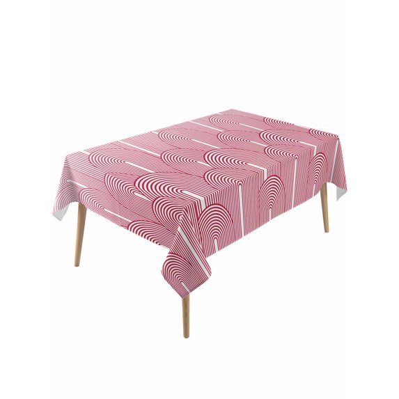 Red Ombre Table Cloth, Waterproof Tablecloth for Rectangle Tables, Farmhouse Stripes Modern Abstract Art Reusable Washable Fabric Table Cover for Restaurant Kitchen Dining Tables 60"x120"