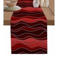 thumbnail image 1 of Red Ombre Table Runner Cotton Linen 36 Inch Holiday Dresser Scarves, Abstract Art Moire Ocean Waves Tablerunner for Kitchen Coffee Dining Bedroom Home Living Room Dinner Scarf Décor 13''x36'', 1 of 9
