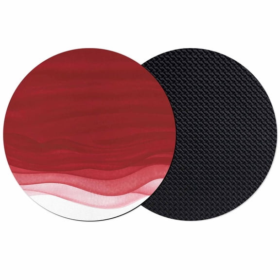 Red Ombre Waves Coasters Set of 2, Absorbent Coasters for Drinks, Abstract Art Gradient Modern Coaster for Desk Coffee Table Protection, Home Decor House Warming Gifts 4"