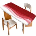 thumbnail image 1 of Red Ombre Waves Table Cloths for 8 Foot Rectangle Tables, Abstract Art Gradient Modern Patio Waterproof Elastic Fitted Tablecloths, Washable Rectangular Table Cover for Camping, 1 of 8
