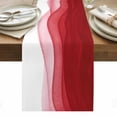 thumbnail image 1 of Red Ombre Waves Table Runner - 108 Inch Long, Kitchen Dining Table Runner Dresser Scarves, Abstract Art Gradient Modern Farmhouse Decor for Coffee Tables Wedding Party Banquet, 1 of 8