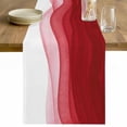 thumbnail image 1 of Red Ombre Waves Table Runner 70 Inches Long Farmhouse Dress Scarves, Abstract Art Gradient Modern Dining Tablerunner for Coffee Table/Kitchen Island/Party Décor, 13" x 70", 1 of 8