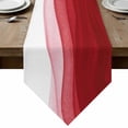thumbnail image 1 of Red Ombre Waves Table Runner Linen Burlap Table Runner 72 Inches Long Abstract Art Gradient Modern Dresser Scarves for Kitchen Island Coffee Dining Room Party Wedding Banquet Holiday Decor 14"x72", 1 of 8
