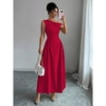 thumbnail image 1 of Red One Shoulder Asymmetric Maxi Dress With Ruched Waist, Elegant Formal Evening Dress For Casual Vacations And Romantic Dates, 1 of 7