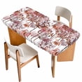 thumbnail image 1 of Red Onion Flowers Table Cloths for 3 Foot Rectangle Tables, Spring Watercolor Dandelion Floral Plants Patio Waterproof Elastic Fitted Tablecloths, Washable Rectangular Table Cover for Camping, 1 of 8