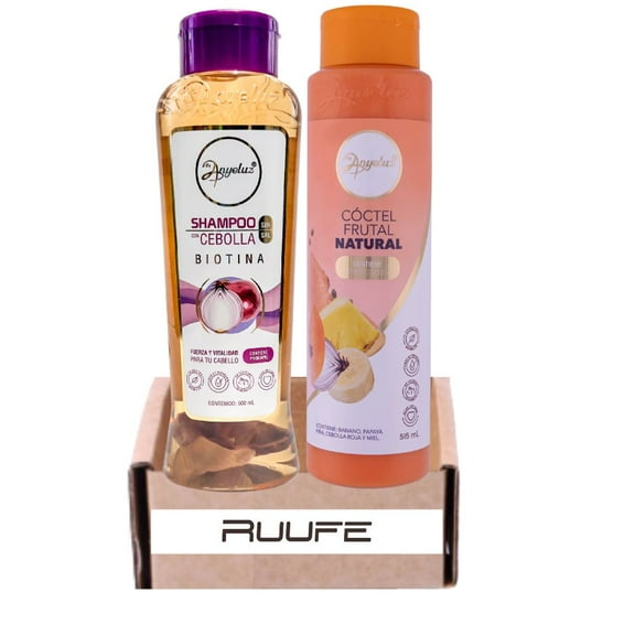 Red Onion shampoo and fruit cocktail treatment (2 pack) Shampoo de Cebolla anyeluz y coctail de frutas set for woman shampoo de cebolla y coctel de frutas anyeluz ruufe