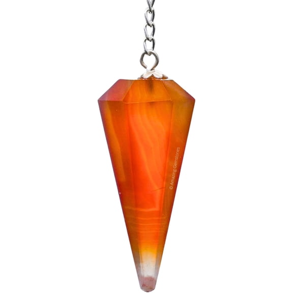 Red Onyx Crystal Pendulum for Divination - Dowsing Crystals & Healing Stones